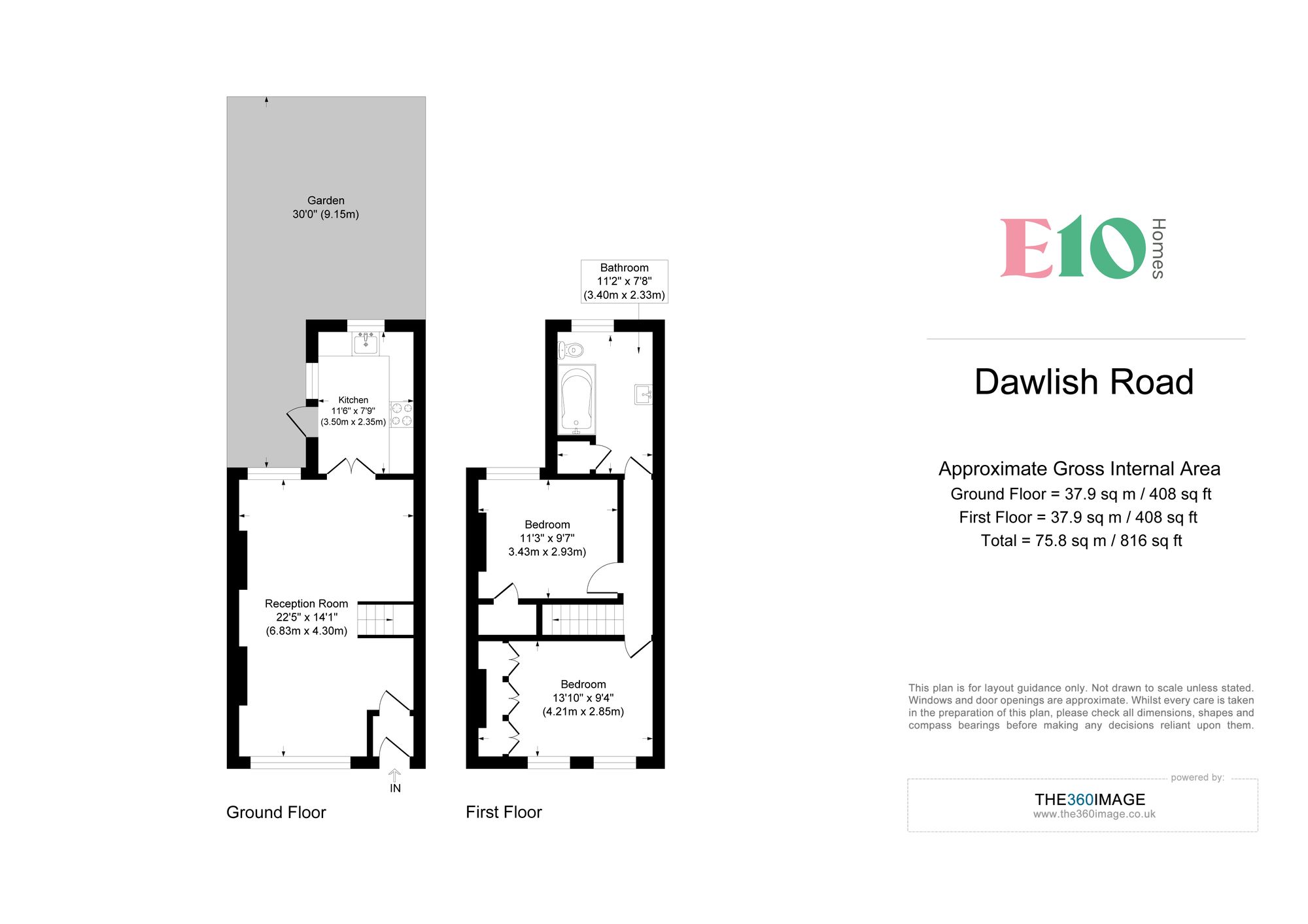 2 bed house for sale in Dawlish Road, London, E10 - Property floorplan