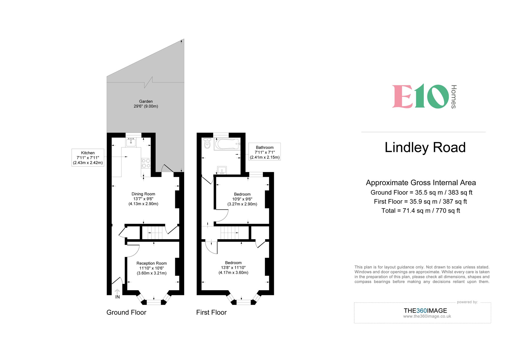 2 bed mid-terraced house for sale in Lindley Road, Leyton, E10 - Property floorplan
