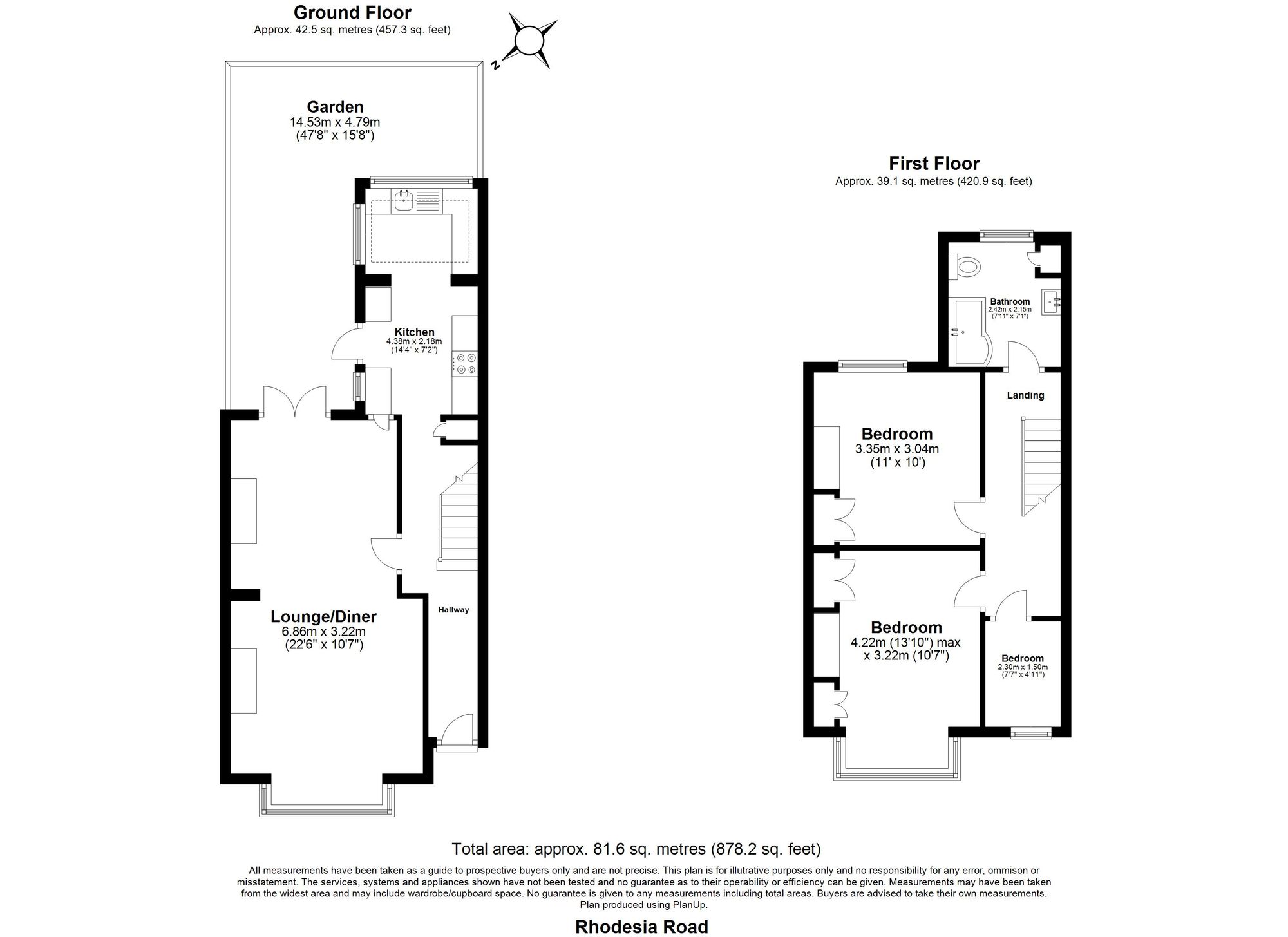 3 bed house for sale in Rhodesia Road, London - Property floorplan