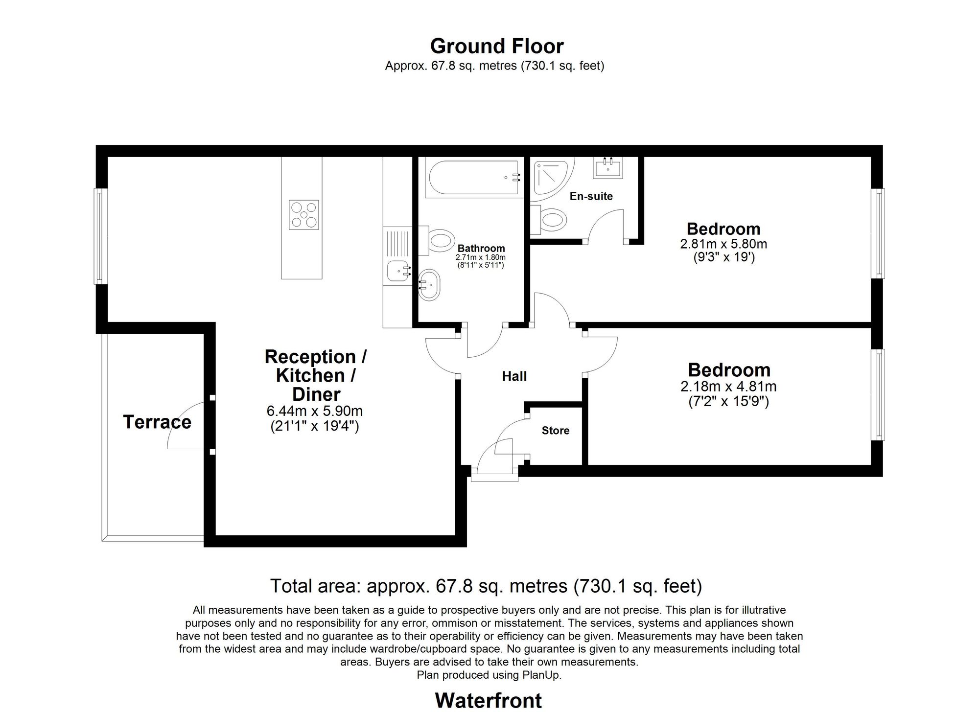 2 bed apartment for sale in The Waterfront, Hertford - Property floorplan