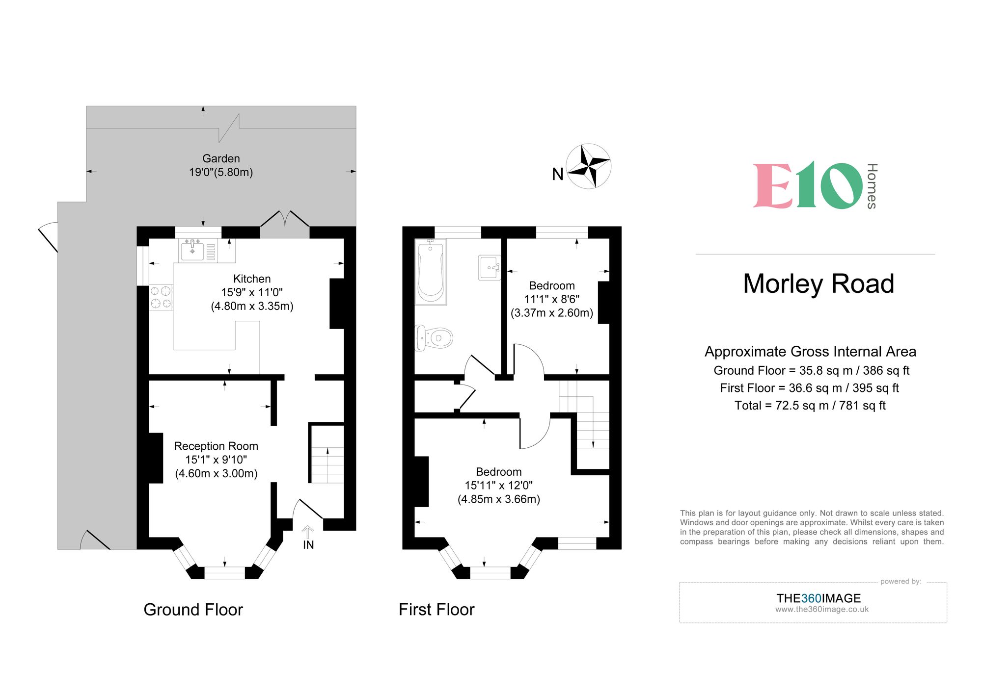 2 bed end of terrace house for sale in Morley Road, London - Property floorplan