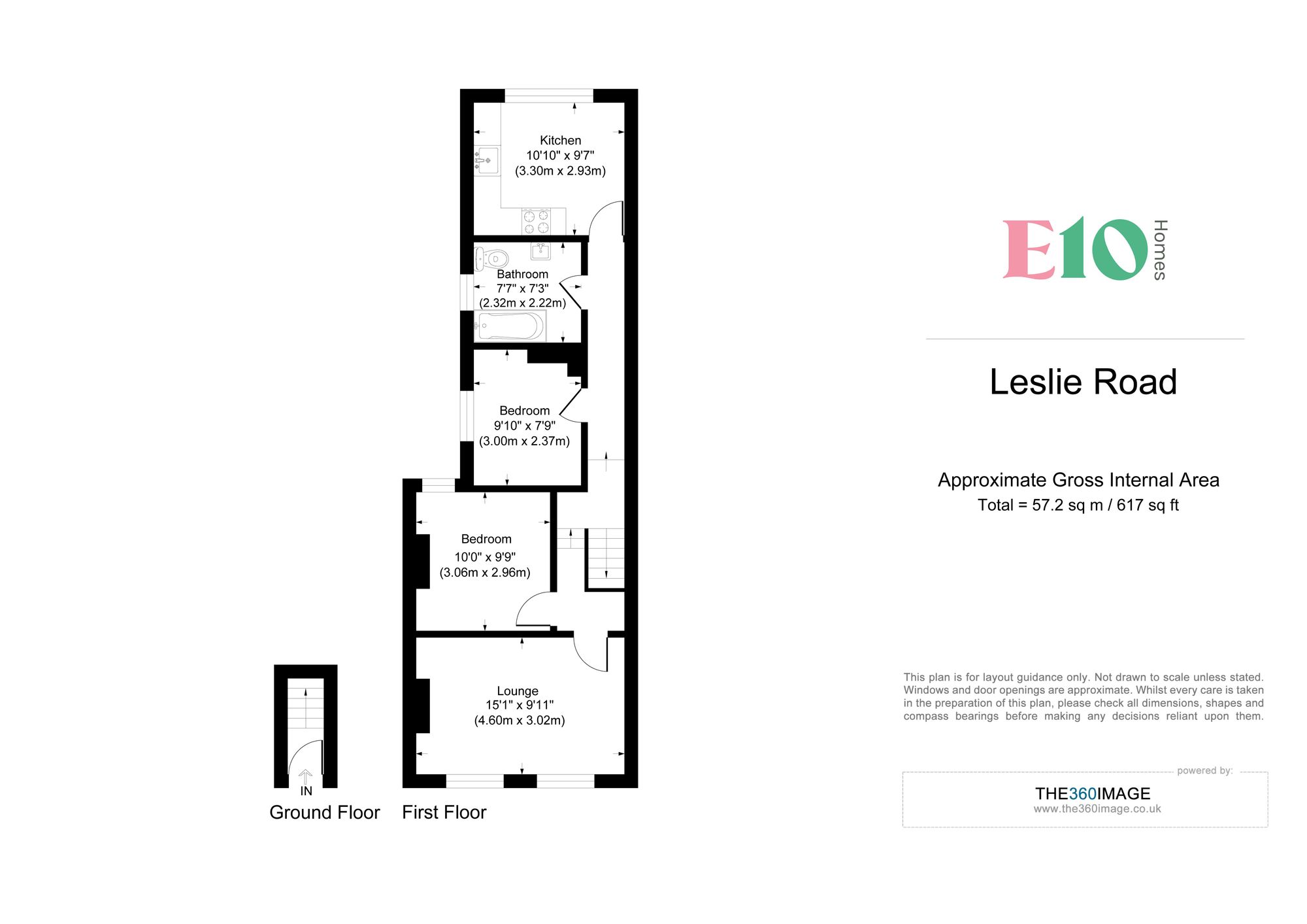 2 bed flat for sale in Leslie Road, Leytonstone, E11 - Property floorplan