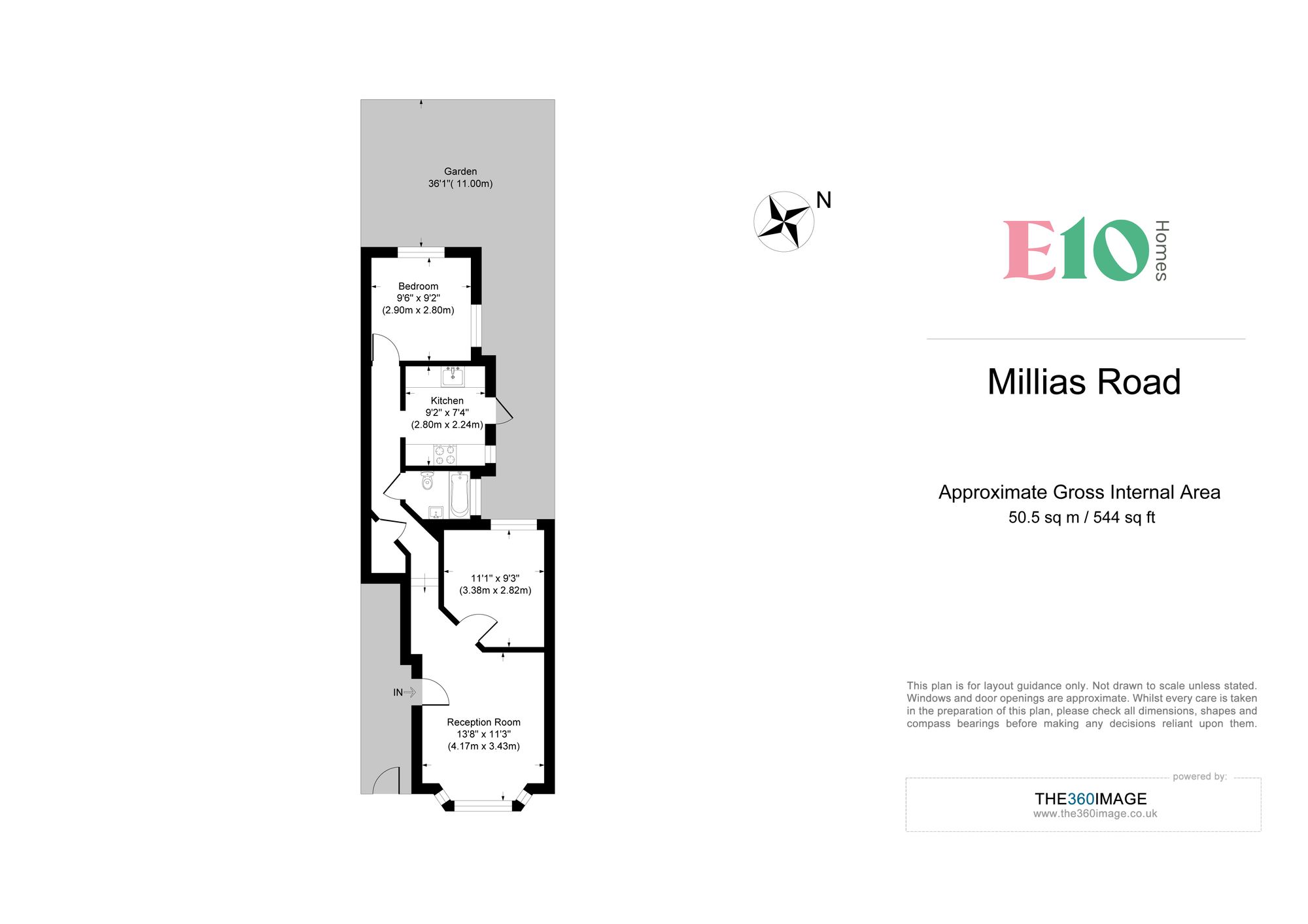 2 bed flat for sale in Millais Road, London - Property floorplan