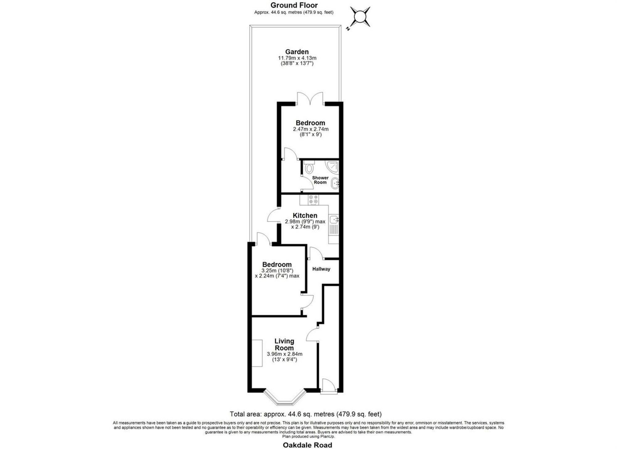 2 bed ground floor flat for sale in Oakdale Road, London - Property floorplan