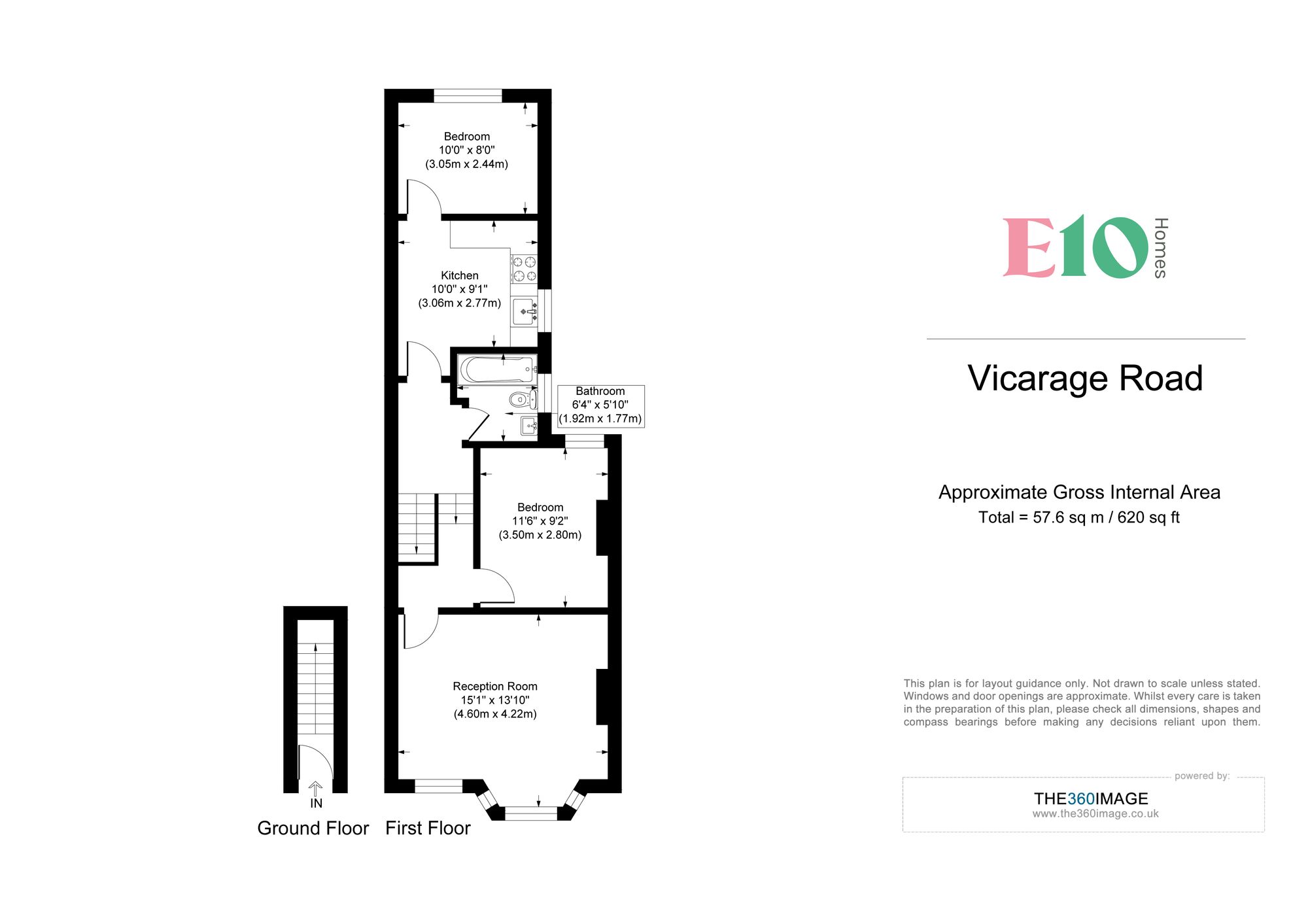 2 bed flat for sale in Vicarage Road, London, E10 - Property floorplan
