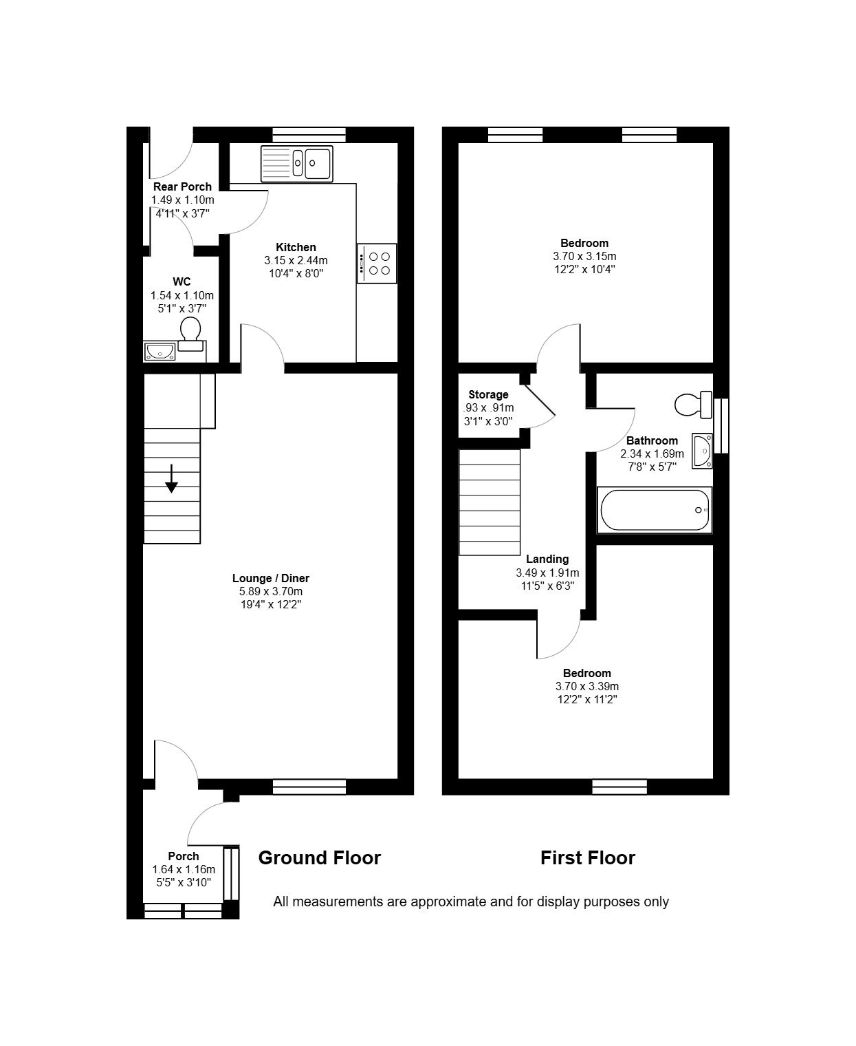 2 bed house to rent in Swan Bank, Talke - Property floorplan