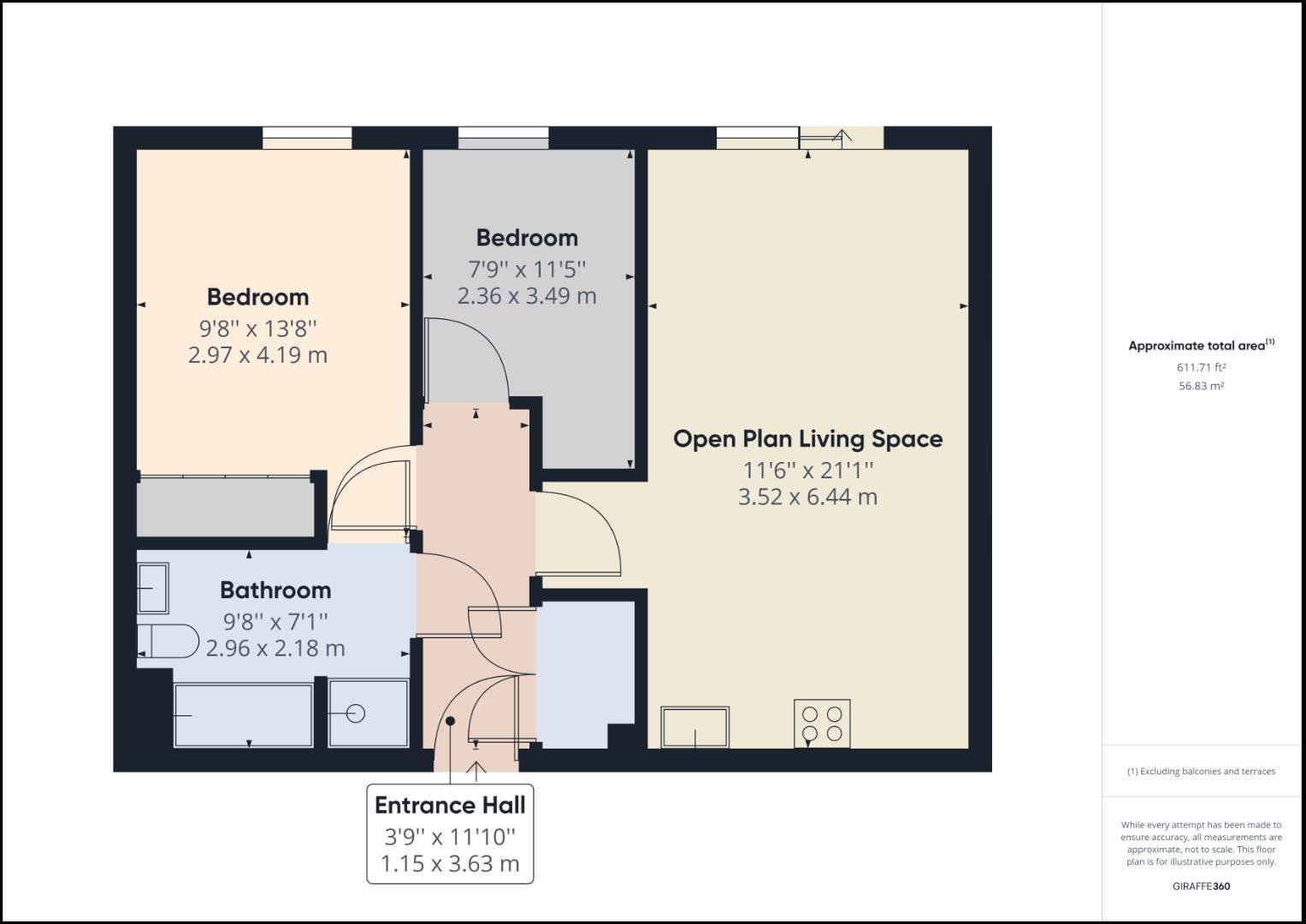 2 bed flat to rent in Manchester  Court, Federation Road - Property floorplan