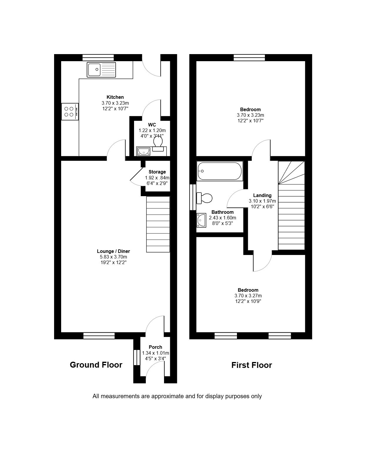 2 bed house to rent in Swan Bank, Talke - Property floorplan