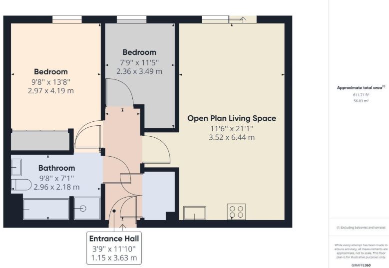 2 bed flat to rent in Lancashire  Court, Burslem - Property floorplan