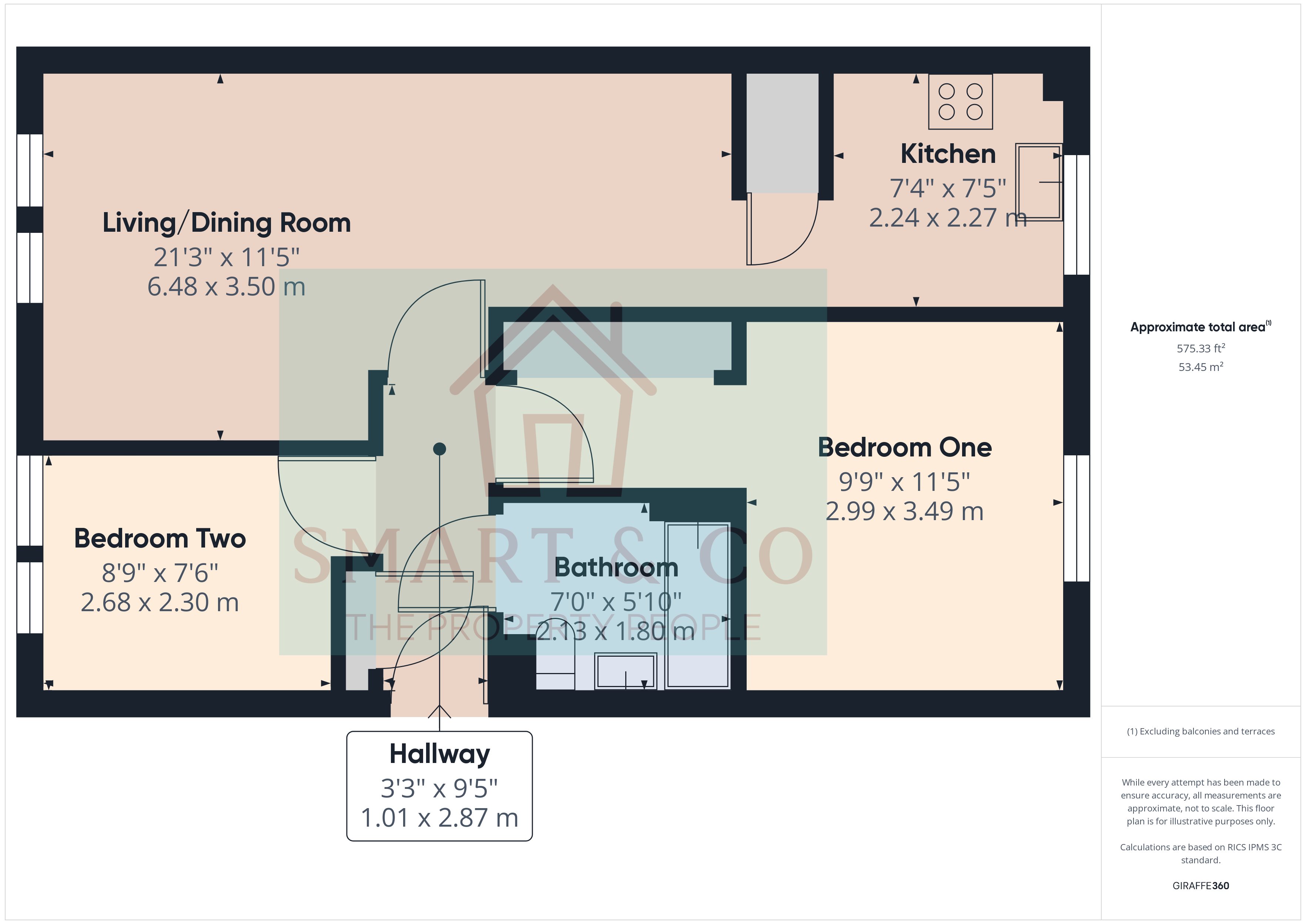 2 bed flat to rent in Minton  Court, Stoke-on-Trent - Property floorplan