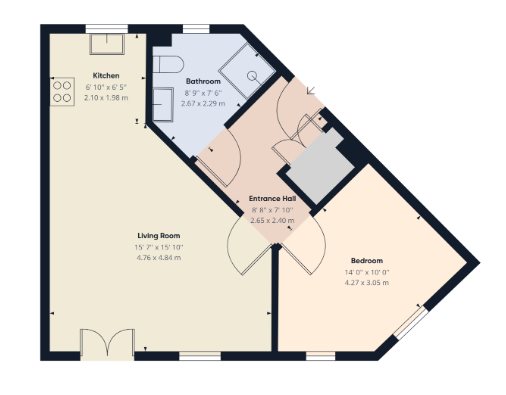 1 bed flat to rent in Parker  Mews, Burslem - Property floorplan