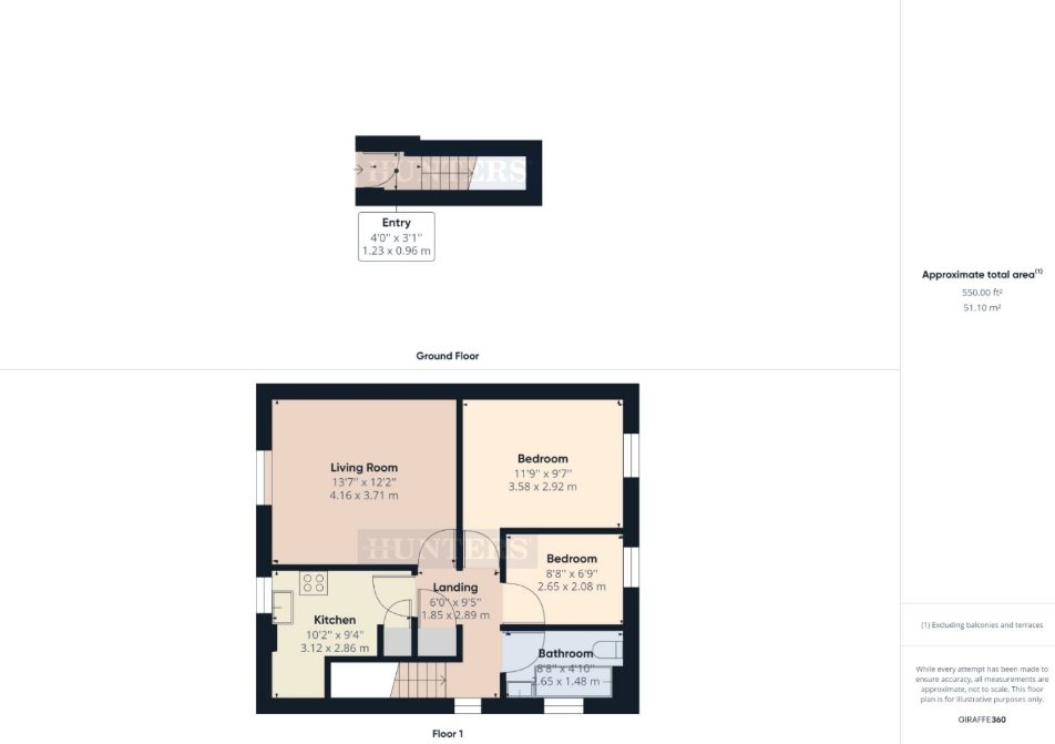 2 bed flat for sale in St  Christopher, Stoke-on-Trent - Property floorplan