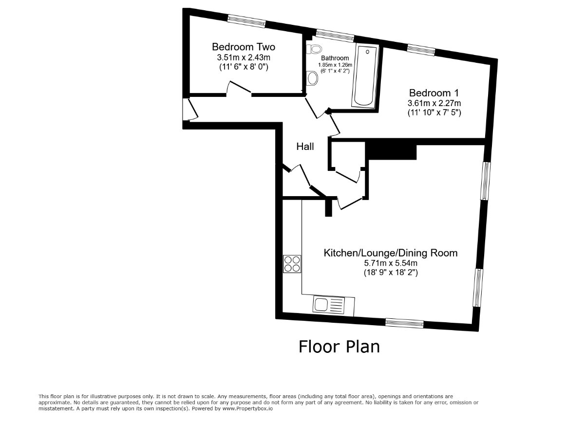 2 bed apartment for sale in Hanley, Stoke on Trent - Property floorplan