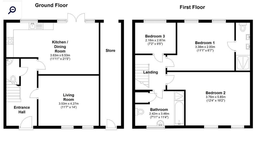 3 bed cottage for sale in Church  Croft, Stoke-on-Trent - Property floorplan