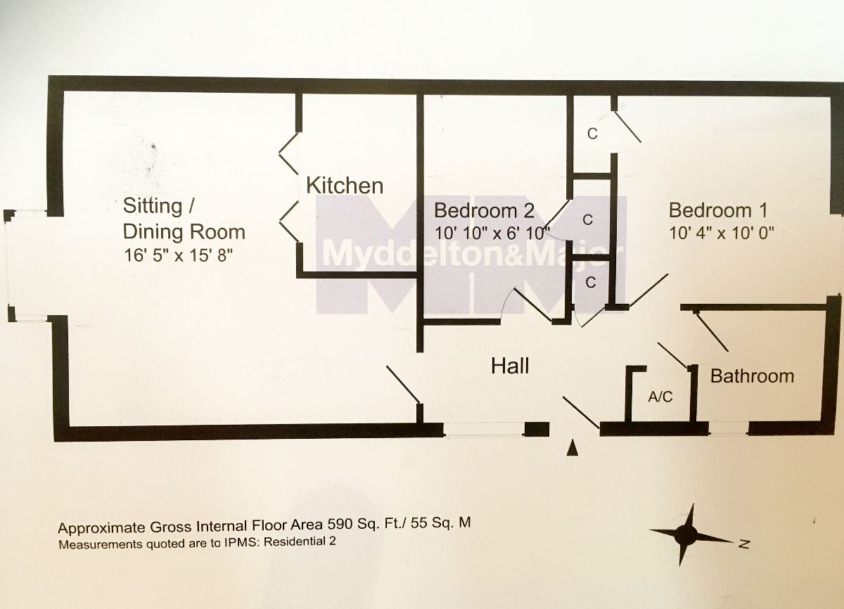 2 bed flat to rent in Belle Vue Road, Salisbury - Property floorplan