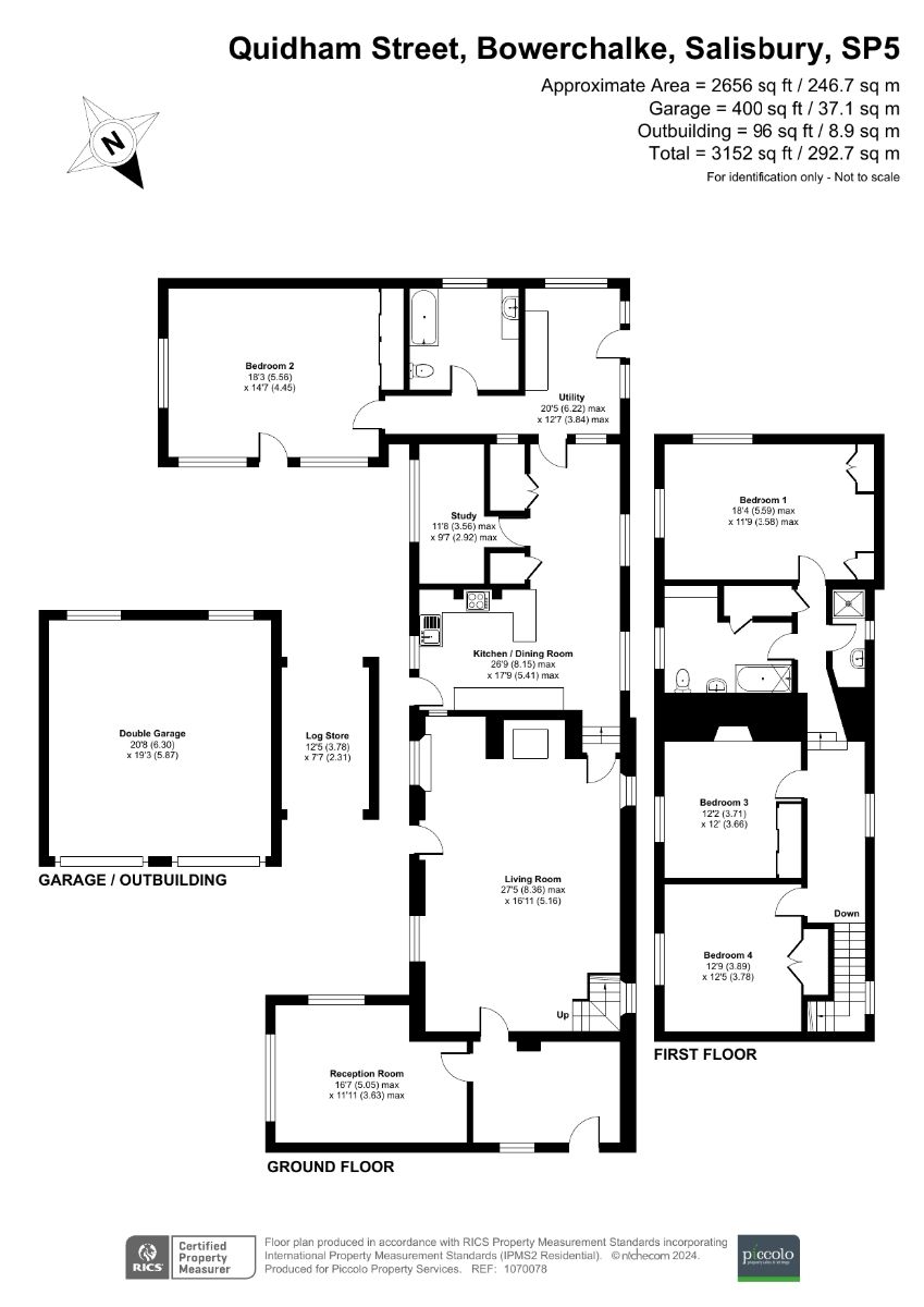4 bed detached house to rent in Quidham Street, Bowerchalke - Property floorplan