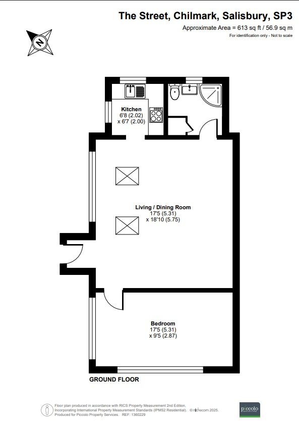 1 bed bungalow to rent in The Street, Chilmark - Property floorplan