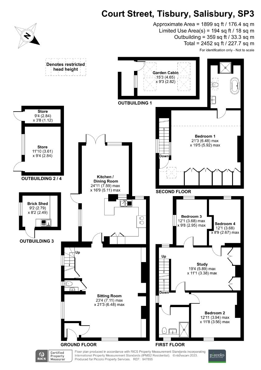4 bed end of terrace house for sale in Court Street, Salisbury - Property floorplan