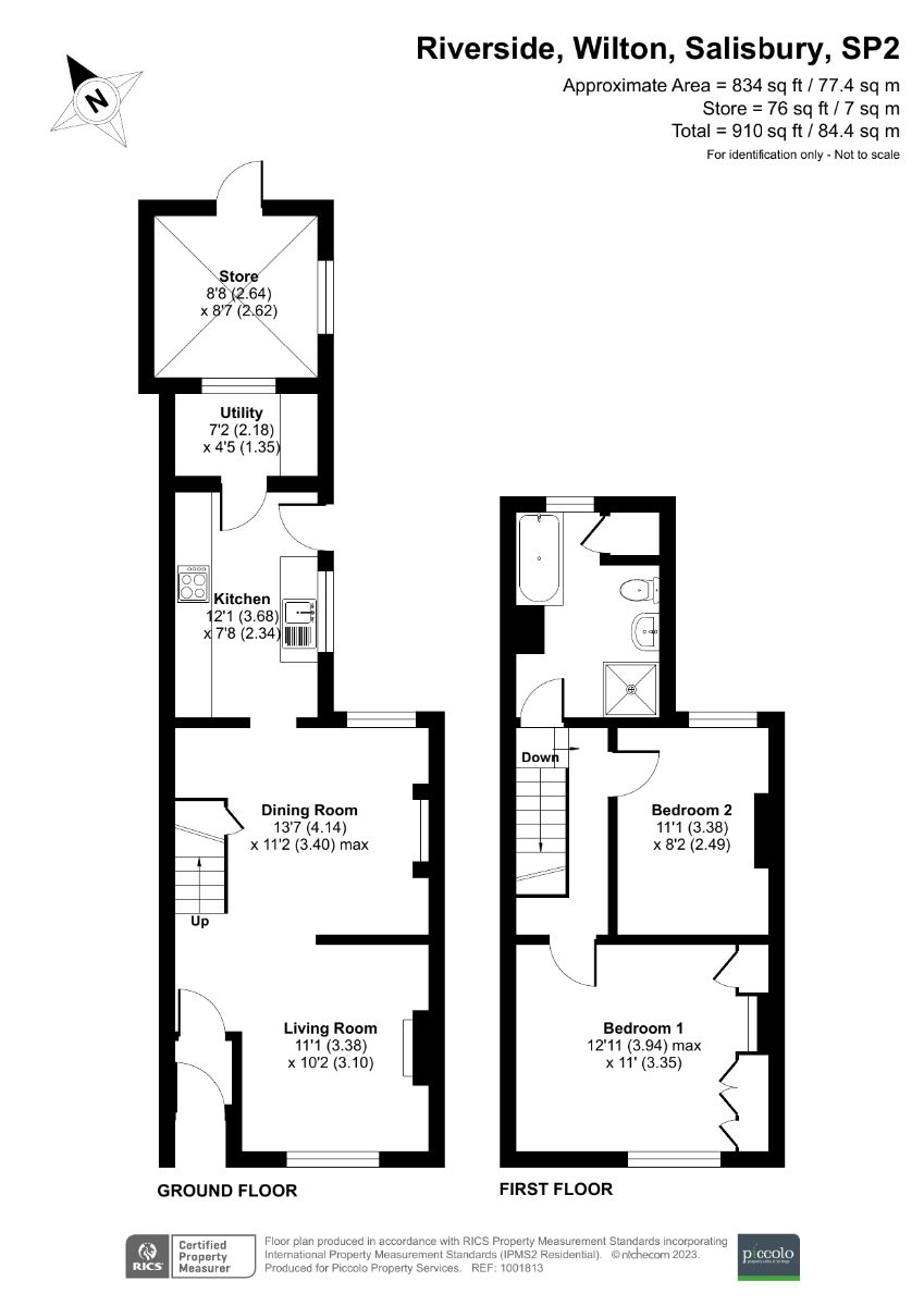2 bed end of terrace house for sale in Riverside, Salisbury - Property floorplan