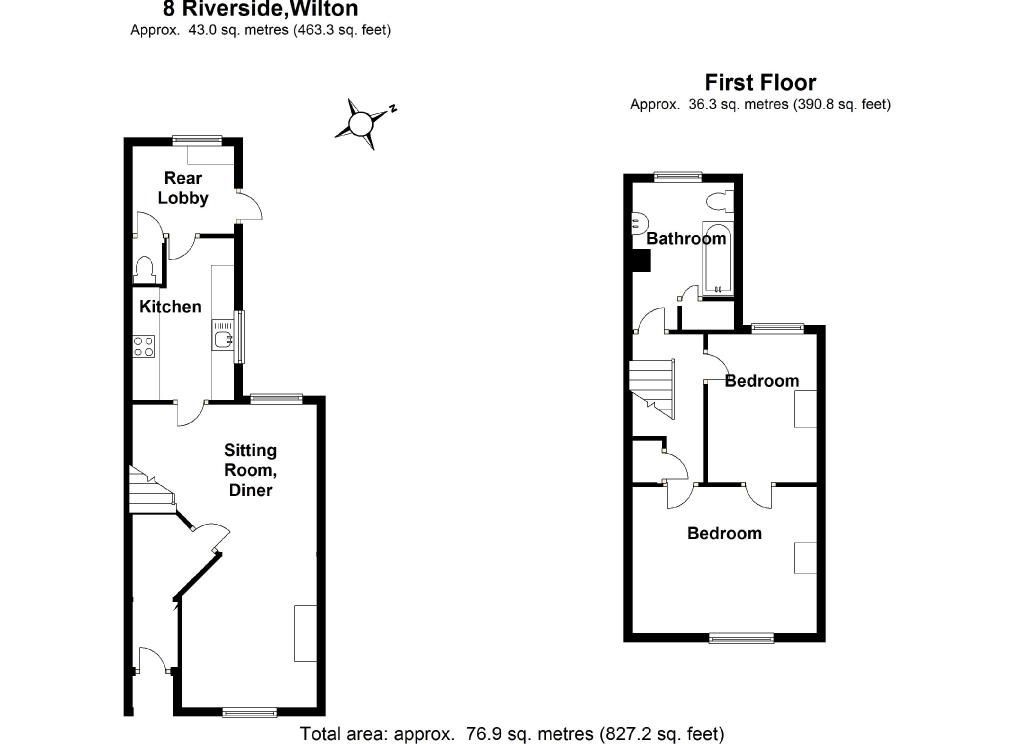 2 bed terraced house for sale in Riverside, Salisbury - Property floorplan