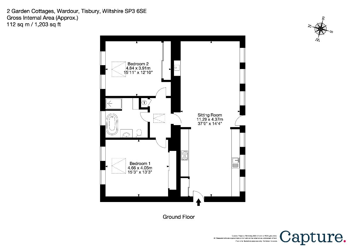 2 bed character property for sale in Garden Cottages, Salisbury - Property floorplan