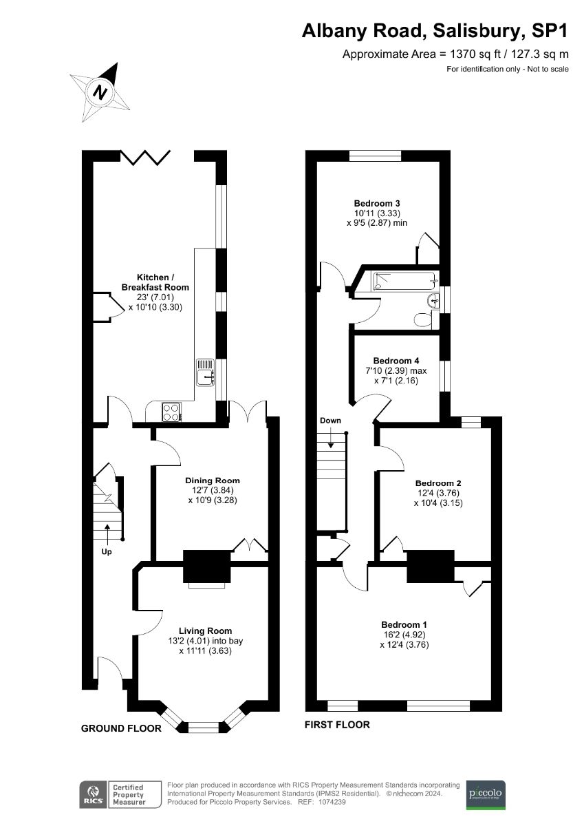 4 bed end of terrace house for sale in Albany Road, Salisbury - Property floorplan