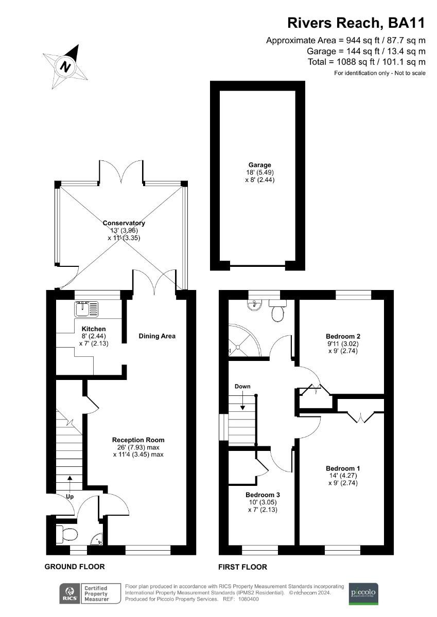 3 bed end of terrace house for sale in Rivers Reach, Frome - Property floorplan