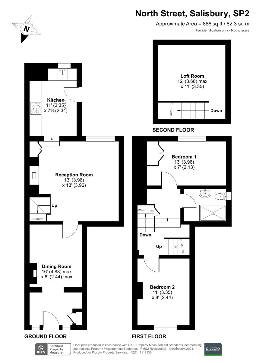 2 bed cottage for sale in North Street, Salisbury - Property floorplan