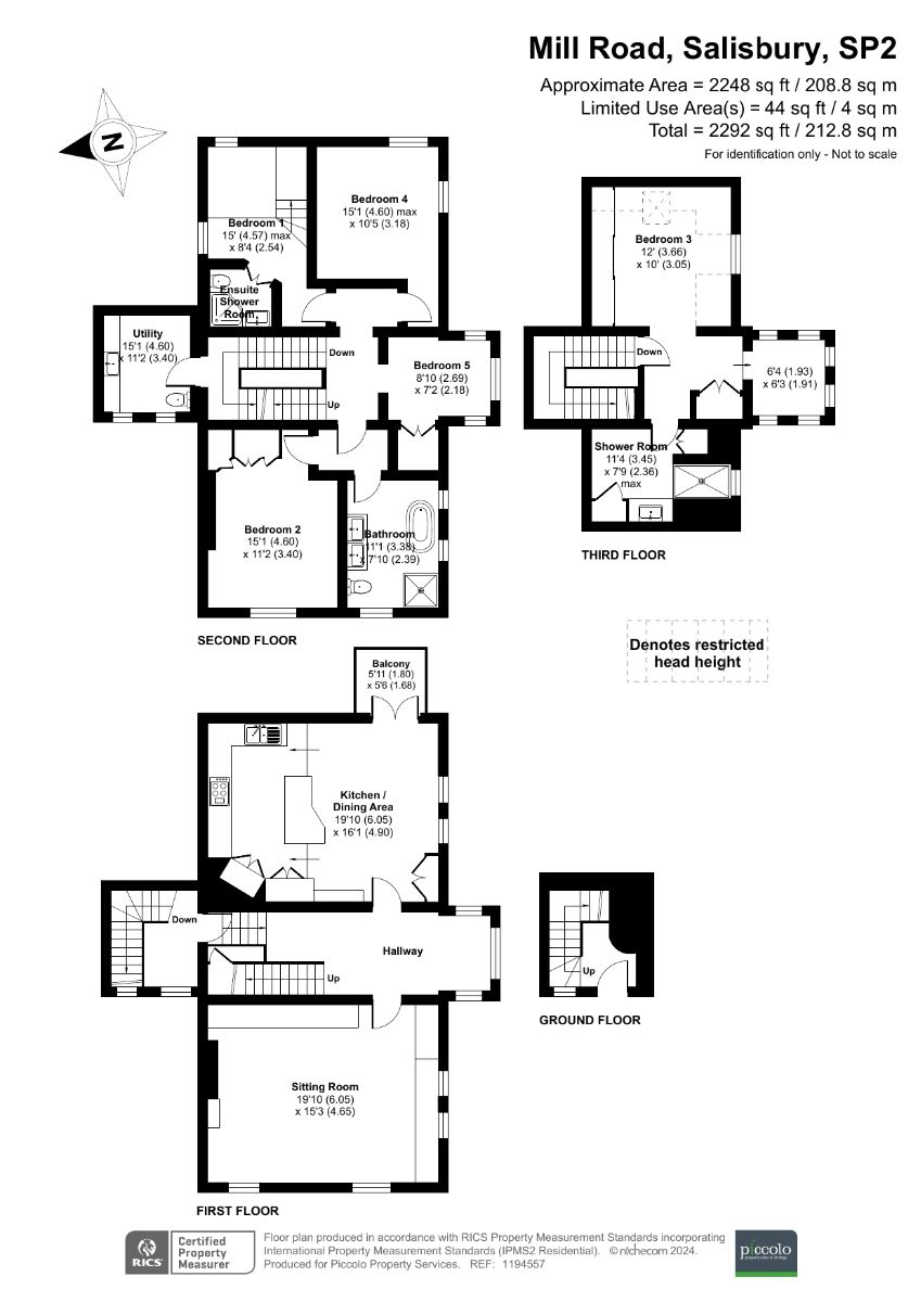 5 bed flat for sale in Mill Road, Salisbury - Property floorplan