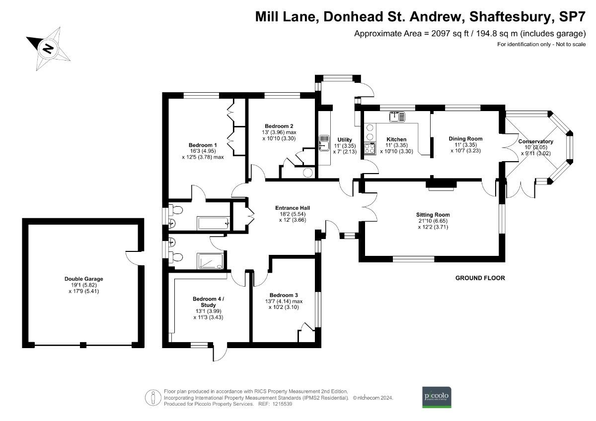 4 bed bungalow for sale in Donhead St. Andrew, Shaftesbury - Property floorplan