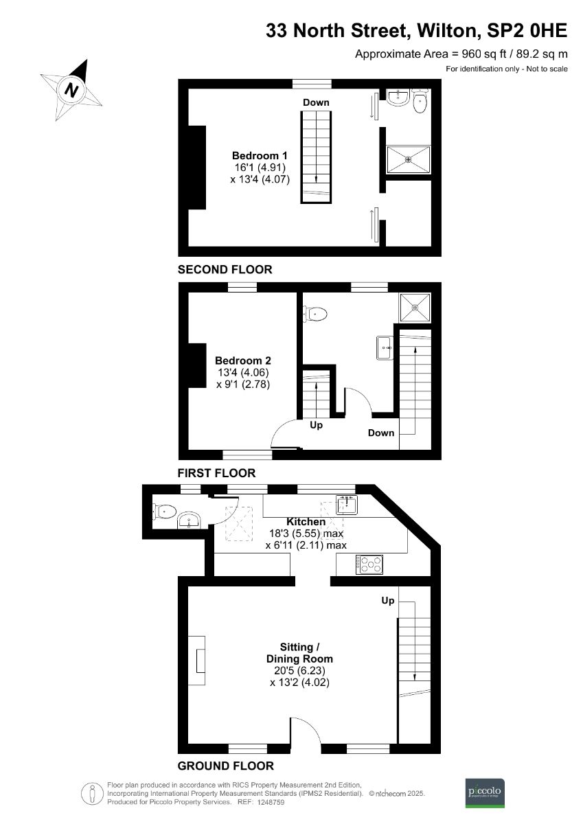 2 bed house for sale in North Street, Salisbury - Property floorplan