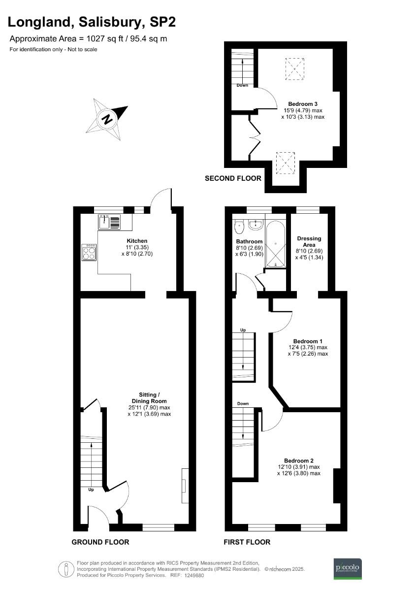 3 bed house for sale in Longland, Salisbury - Property floorplan