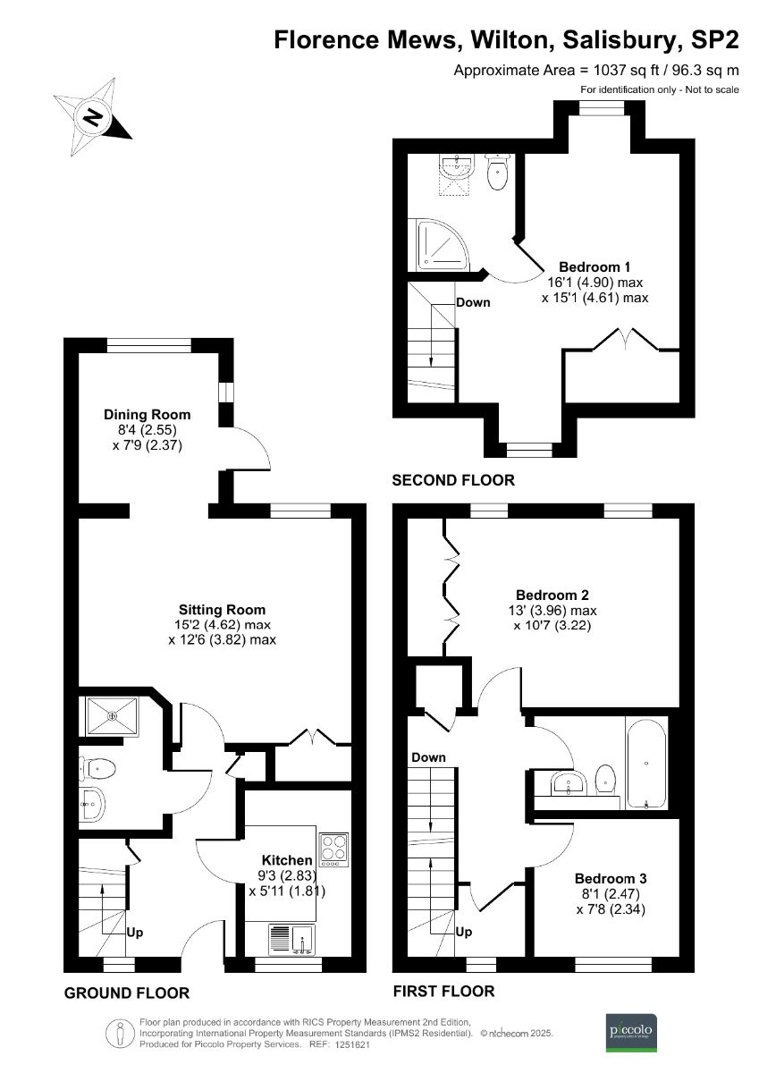 3 bed house for sale in Florence Mews, Salisbury - Property floorplan