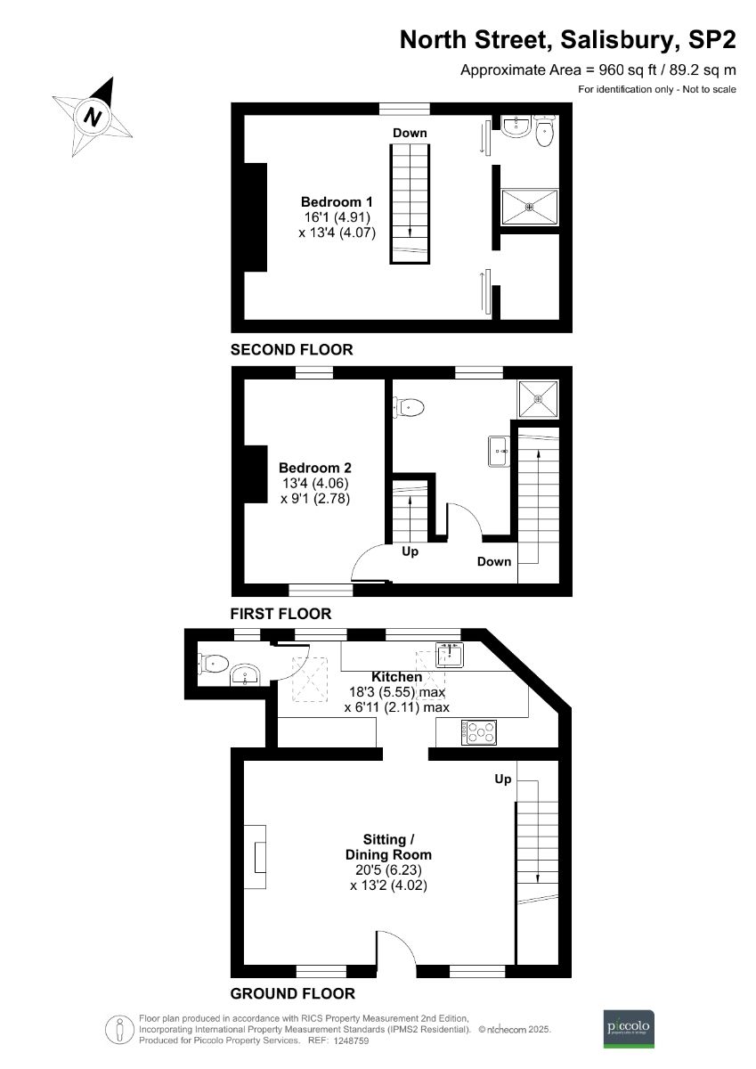 2 bed house for sale in North Street, Salisbury - Property floorplan