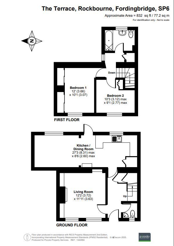 2 bed cottage for sale in Rockbourne, Fordingbridge - Property floorplan