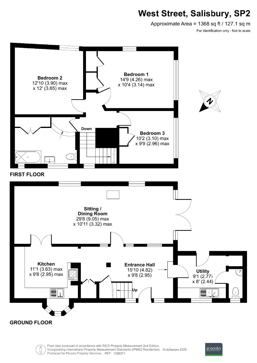 3 bed semi-detached house for sale in West Street, Salisbury - Property floorplan