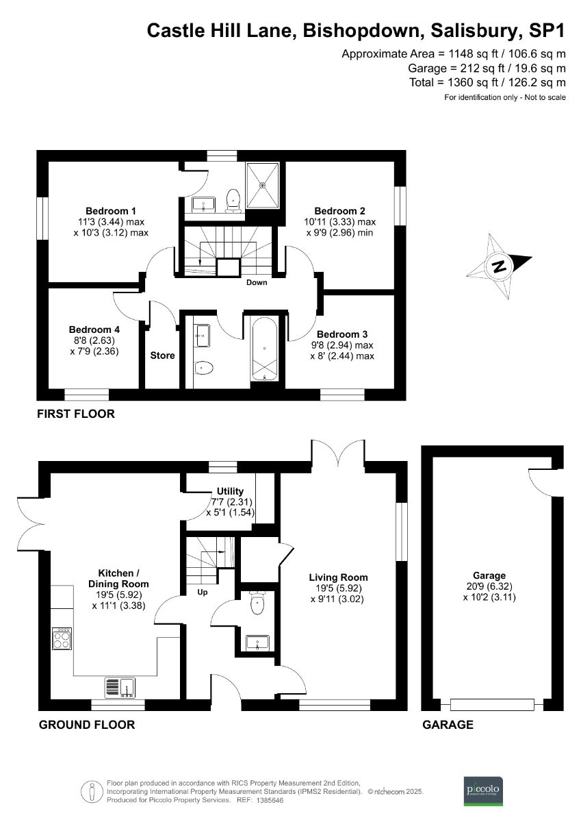 4 bed detached house for sale in 14 Castle Hill Lane, Bishopdown, Wiltshire, SP1 3GP - Property floorplan