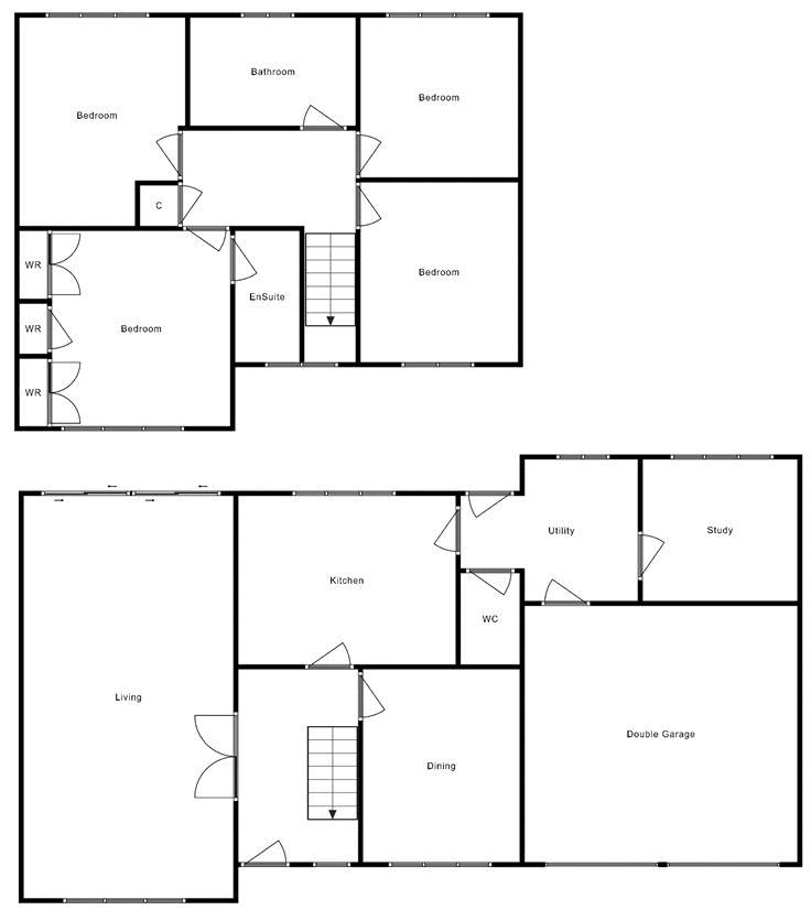 4 bed house for sale, Bower Hinton - Property floorplan