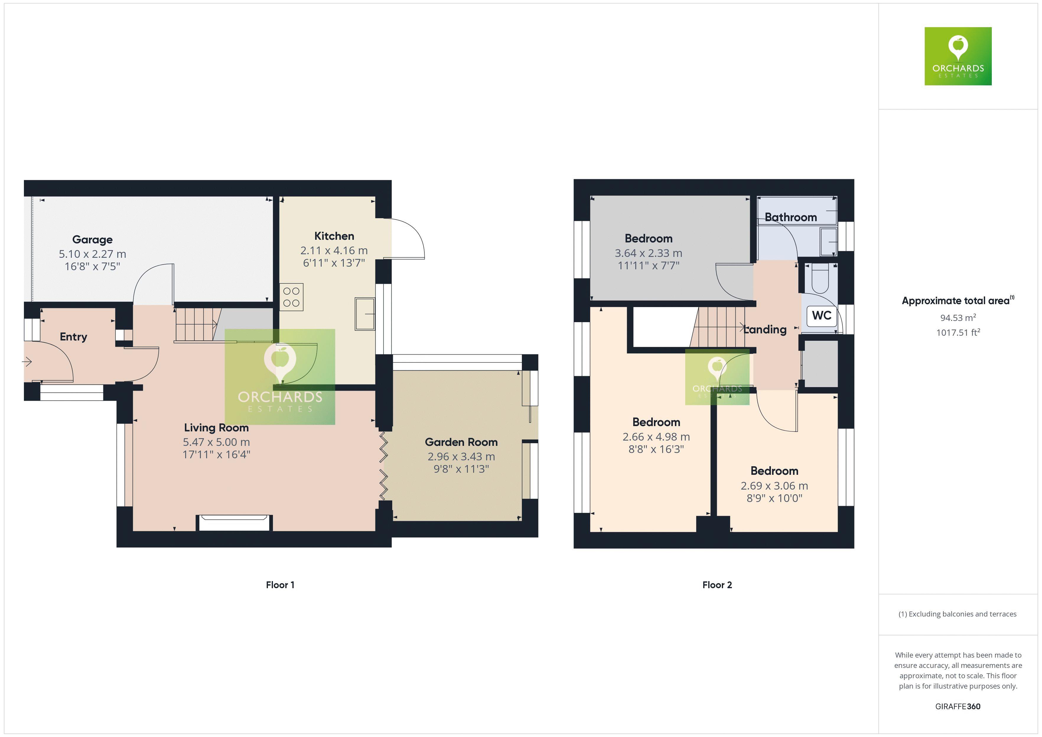 3 bed house for sale in Marwin Close, Martock - Property floorplan