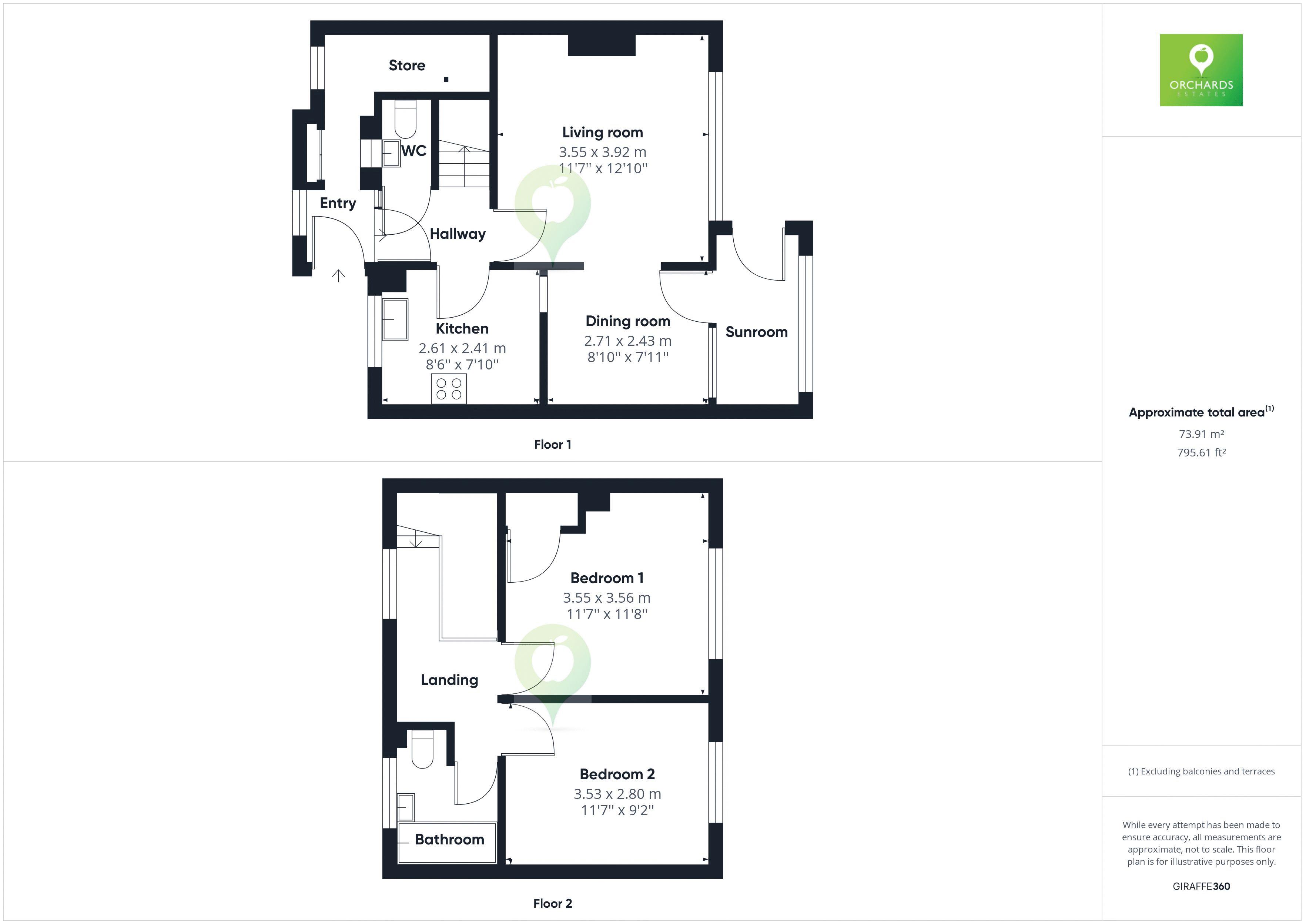 2 bed house to rent in Font Villas, West Coker - Property floorplan