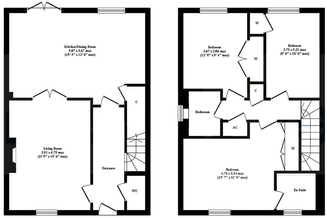3 bed house for sale in Cropways Court, Yeovil - Property floorplan