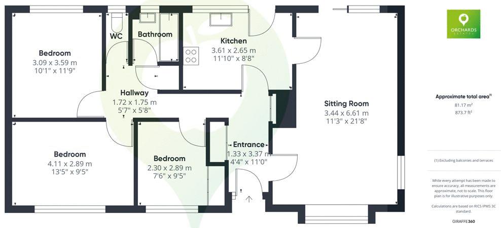 3 bed bungalow for sale in Lyndhurst Grove, Martock - Property floorplan