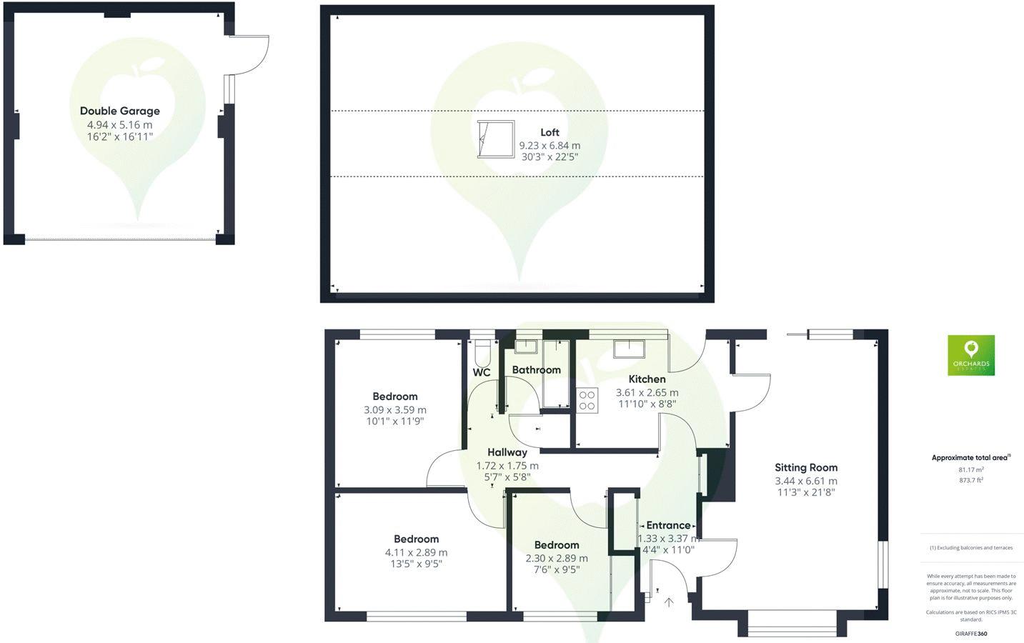 3 bed bungalow for sale in Lyndhurst Grove, Martock - Property floorplan