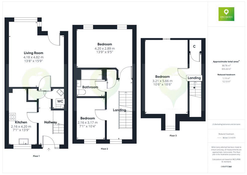 3 bed for sale in Kingfisher Drive, Yeovil - Property floorplan