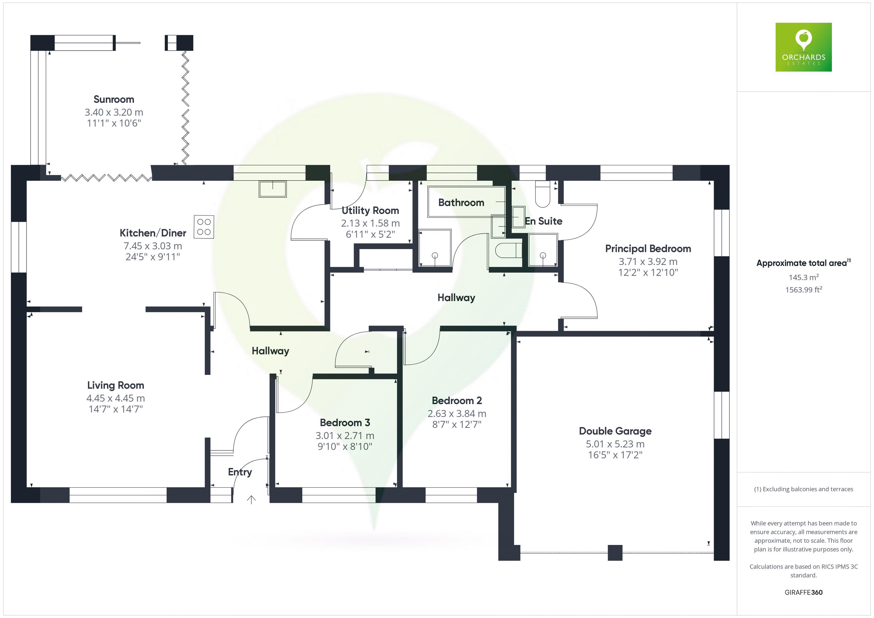 3 bed bungalow for sale in Rickhay Rise, West Chinnock - Property floorplan