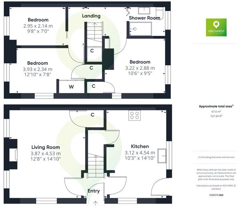 3 bed house for sale in Grass Royal, Yeovil - Property floorplan