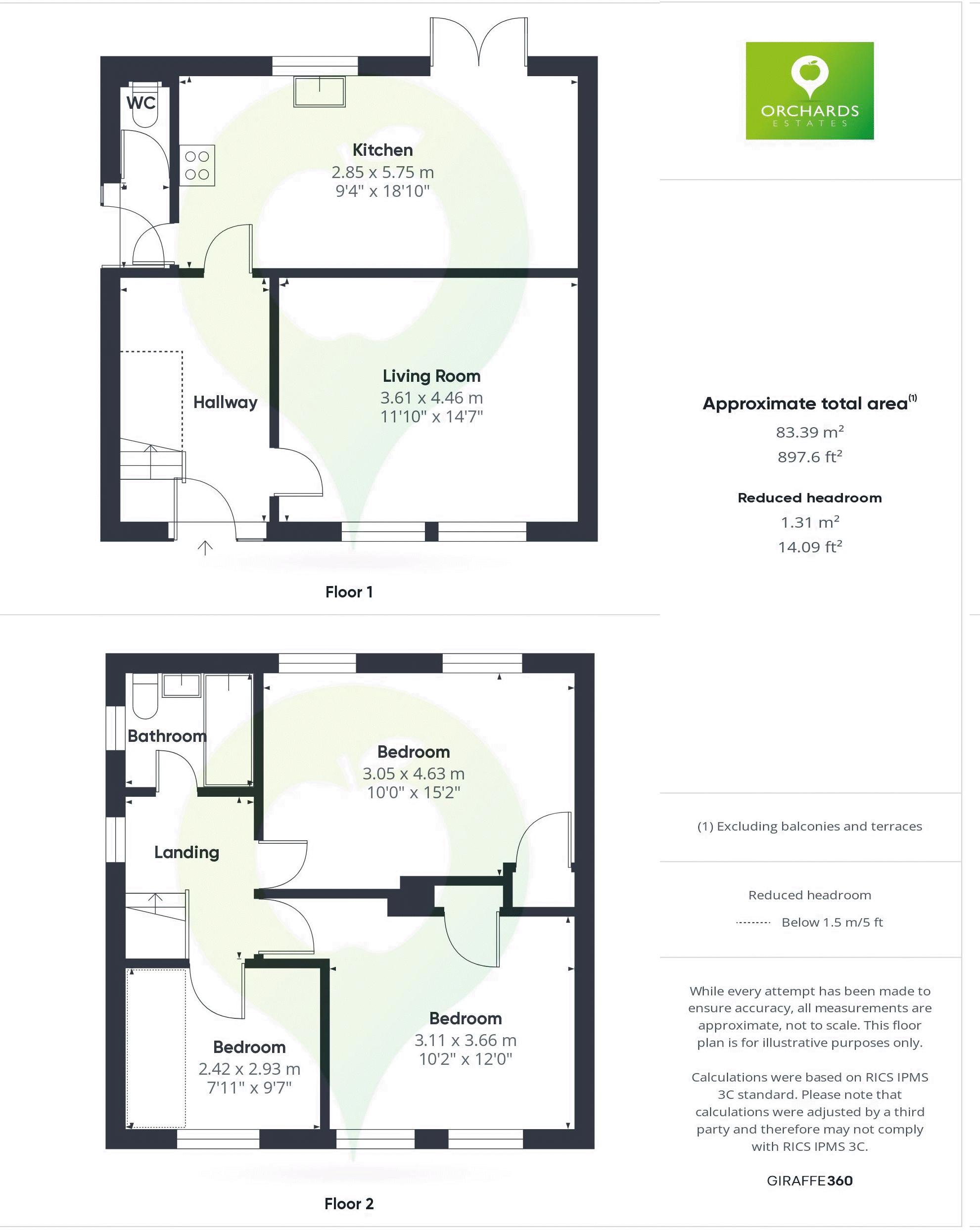 3 bed house for sale in Furland Road, Crewkerne - Property floorplan