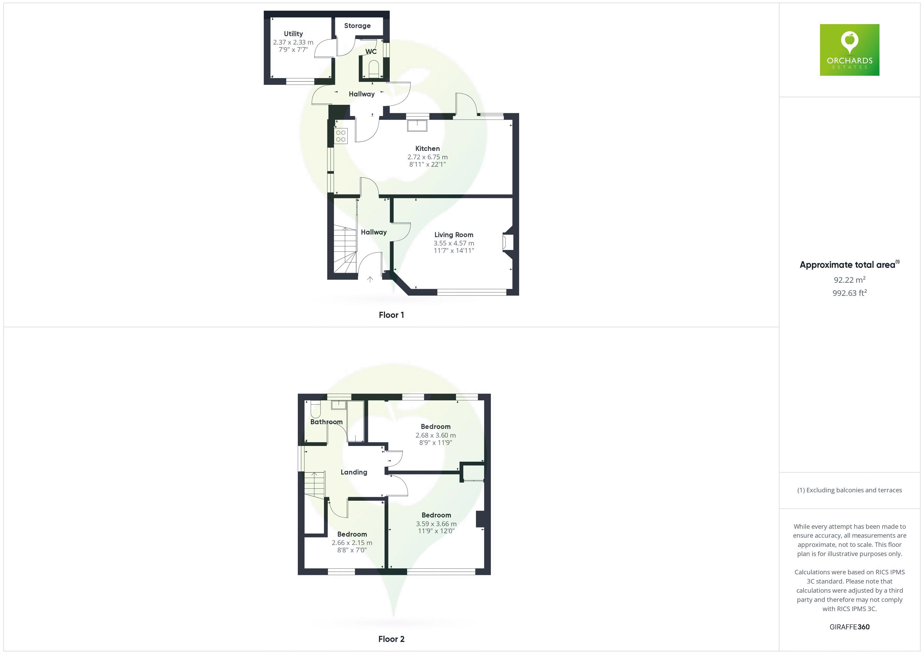 3 bed house for sale in Larkhill Road, Yeovil - Property floorplan