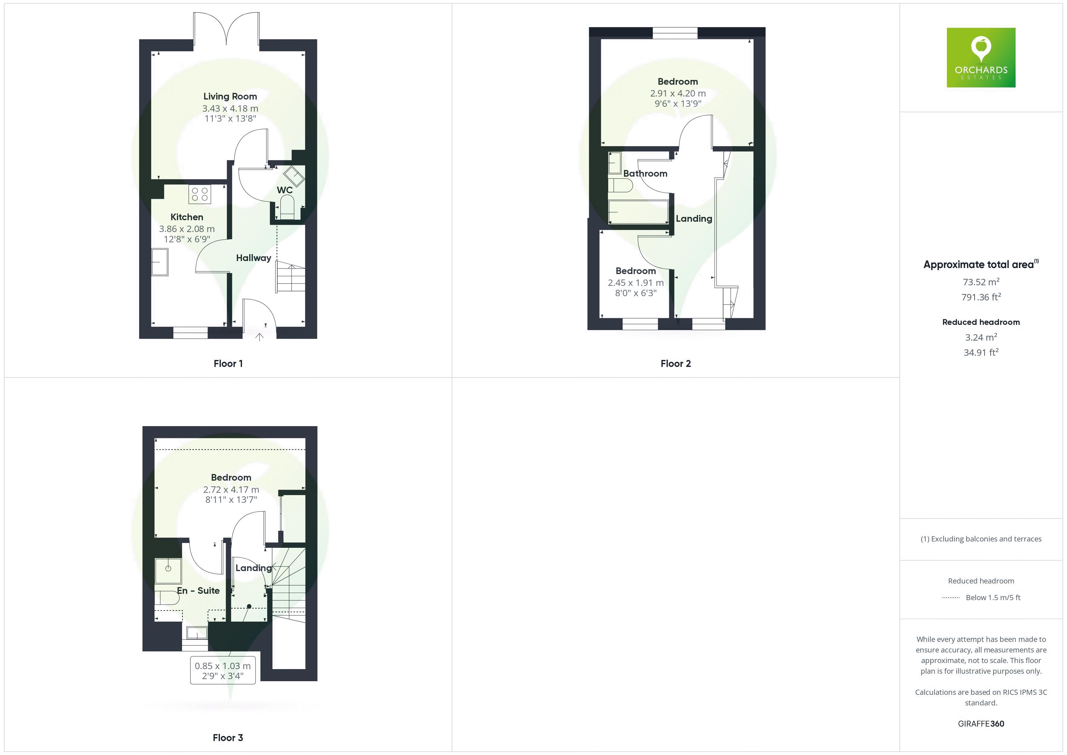 3 bed for sale in Tristram Close, Yeovil - Property floorplan