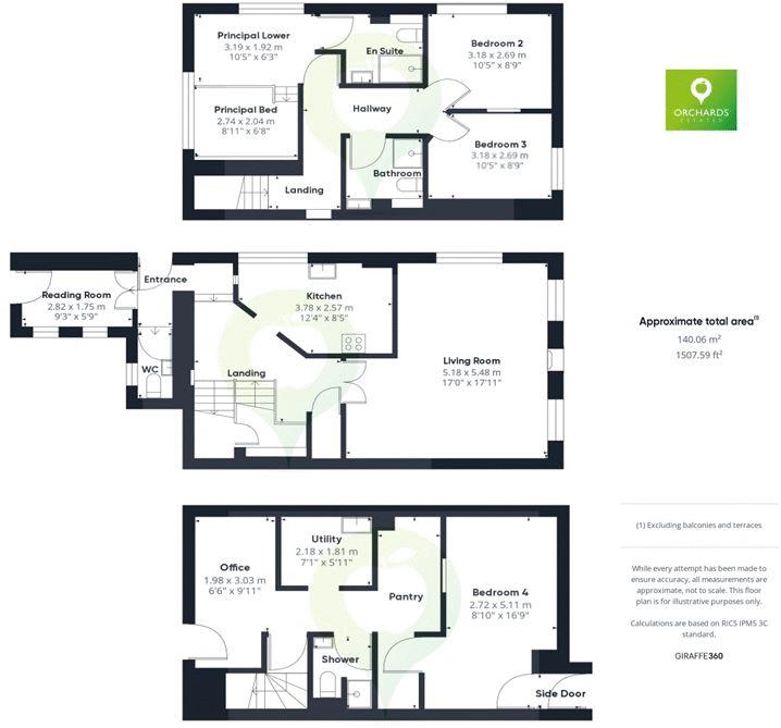 4 bed house to rent in St James's Street, South Petherton - Property floorplan